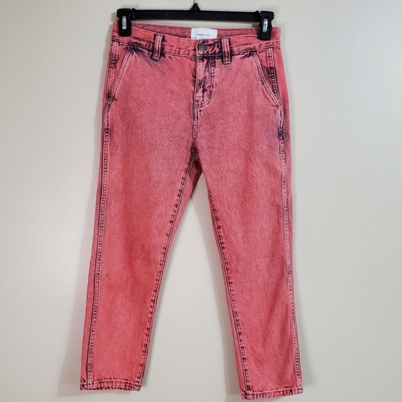 Current/Elliot The Confidant Stonewash Acid Pink Cropped Trouser Jeans Size 25 - Picture 4 of 7